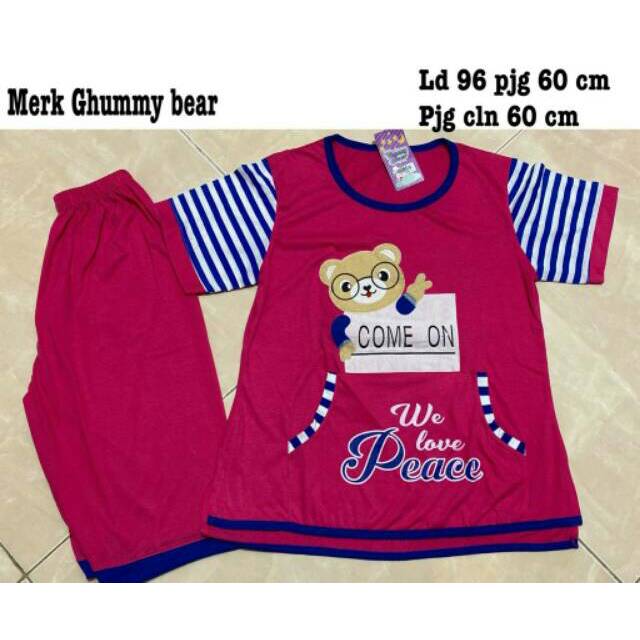 sale Stelan baju tidur kaos chummy bear