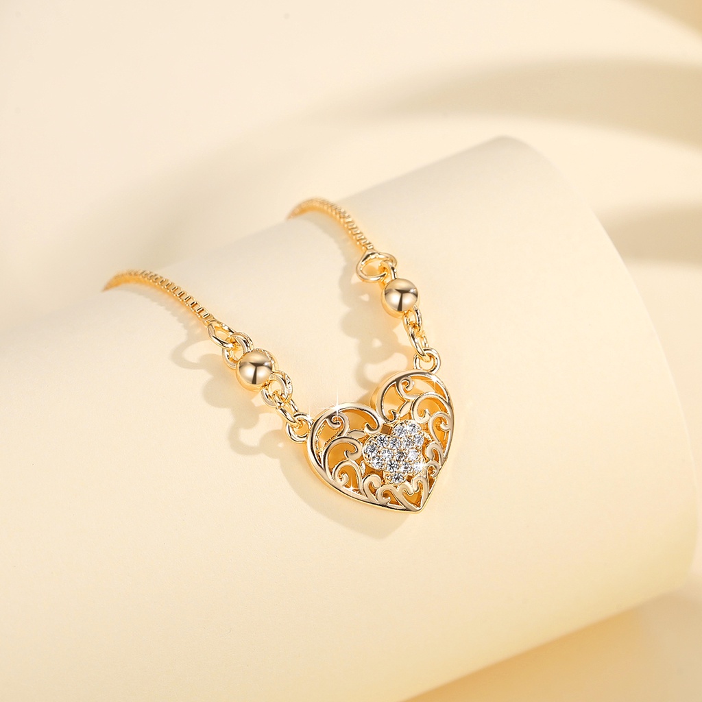 Y616 【COD】 Kalung Wanita Berlian Lapis Emas Kalung Titanium Wanita Anti Karat  Liontin Kalung