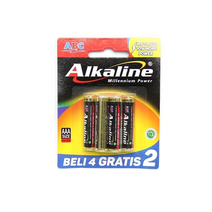 Baterai Battery ABC AAA (A3) Alkaline isi 4+2 Ukuran Kecil LR03 Millennium Power Batu batre Remote R