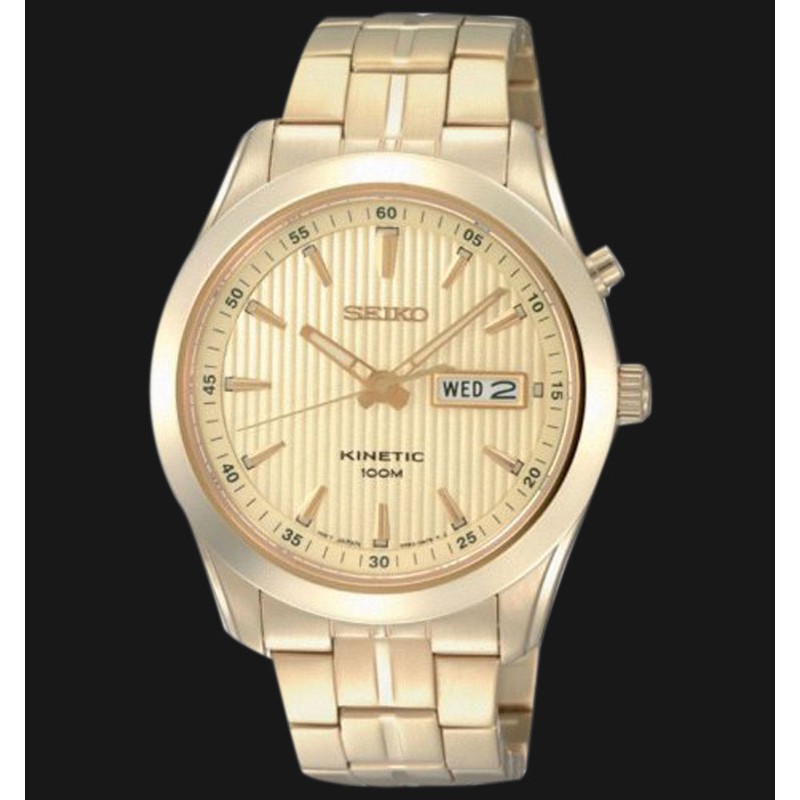 Seiko Mens SMY106P1 Kinnetic Gold Tone Bracelet | Jam Pria SMY106