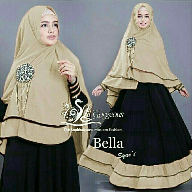 Baju Gamis Bella Syari'I / Baju Muslim Wanita / Baju Gamis Terbaru - Grey Ungu, Allsize