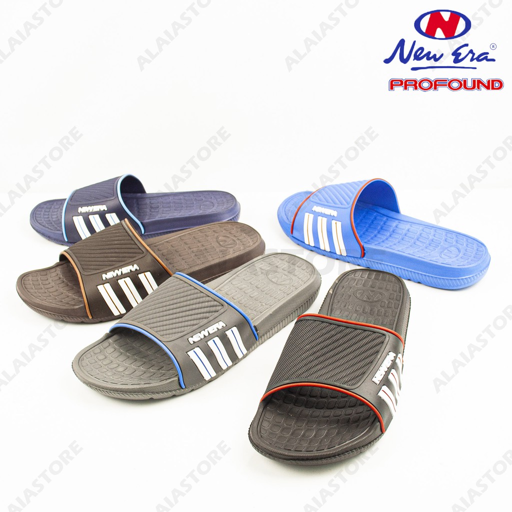 Sandal slop pria new era / sandal slop cowok karet kekinian - New Era MB E-1114 (40-43) / sandal laki-1