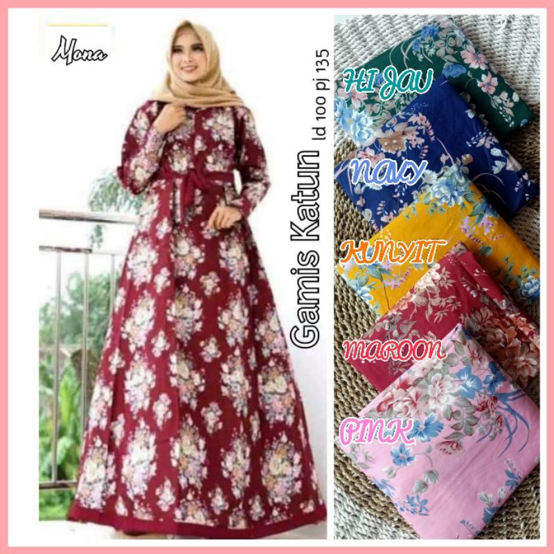 [FASHION MUSLIM] Gamis KATUN MOTIF kekinian | terbaru | terlaris | termurah