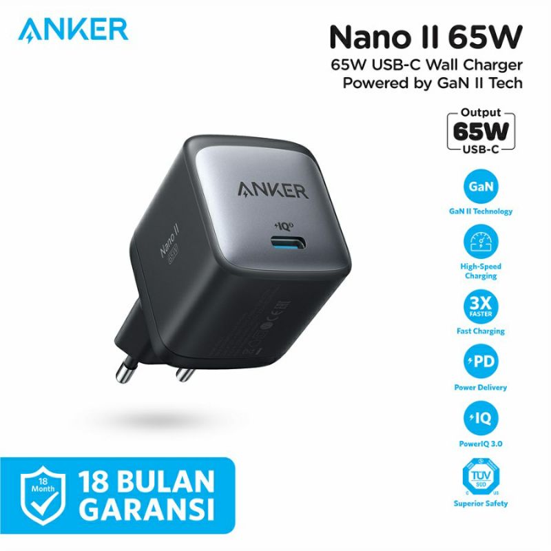 Anker Nano II 65W GaN A2663 USB-C Wall Charger 100% ORIGINAL