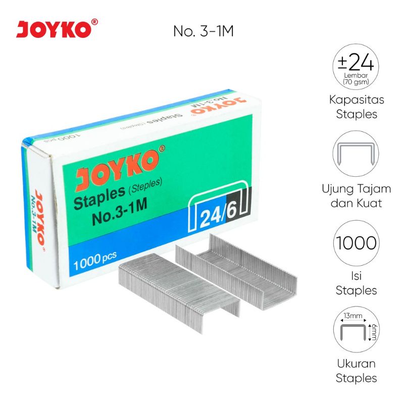 Isi stapler no3 joyko isi staples isi stepler