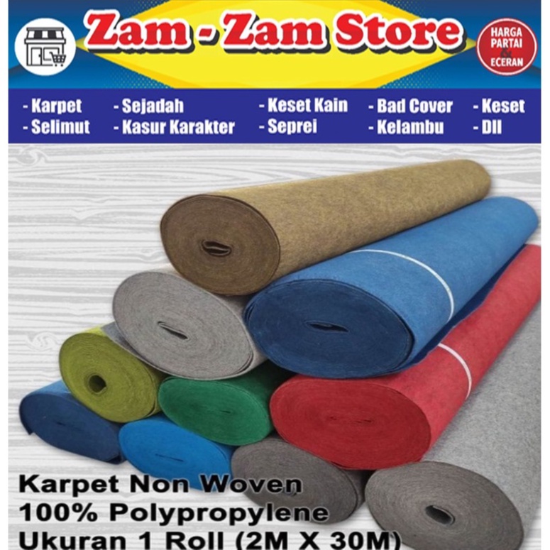 Zamzam - Karpet Polos Lebar 200CM Karpet Polos Karpet Bludru Karpet ruangan Karpet Masjid Karpet ter