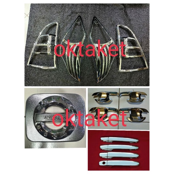 paket lengkap grand innova 2012-2015 garnish depan belakang outer handle tank cover chrome hitam