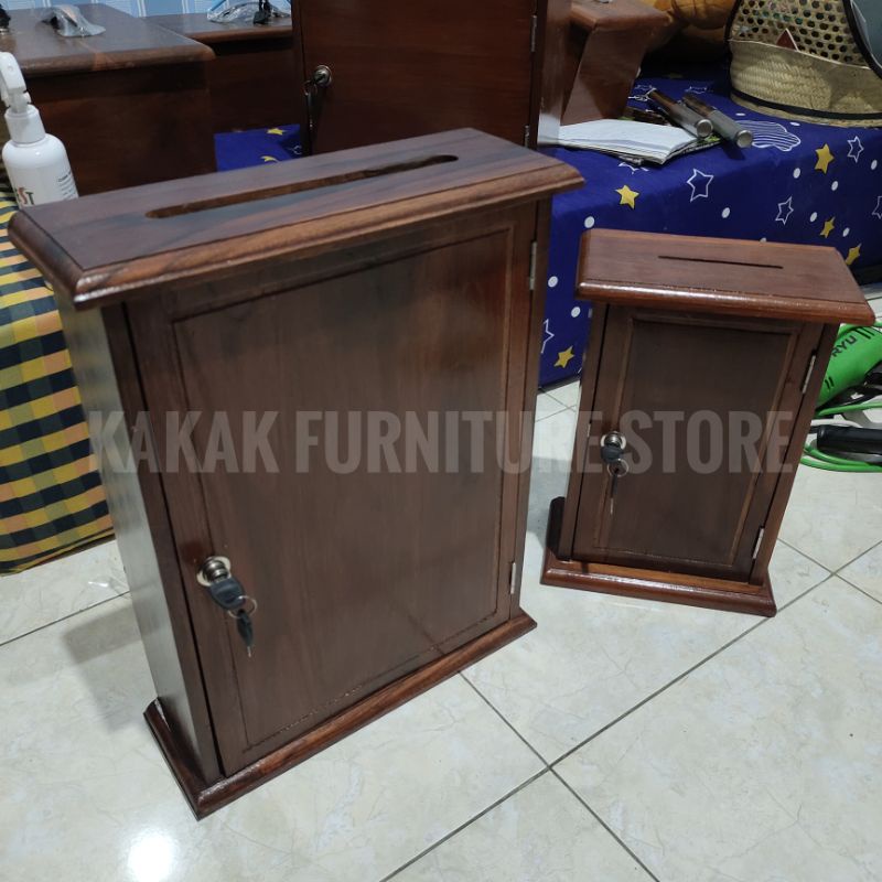 Kotak Saran Kayu Jati - Kotak Surat Kayu Jati BESAR Ukuran 45 x 13 x 35