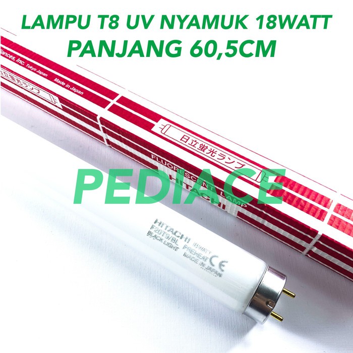 Lampu Nyamuk UV T8 18W 18 Watt Panjang 60,5CM HITACHI Made In JAPAN