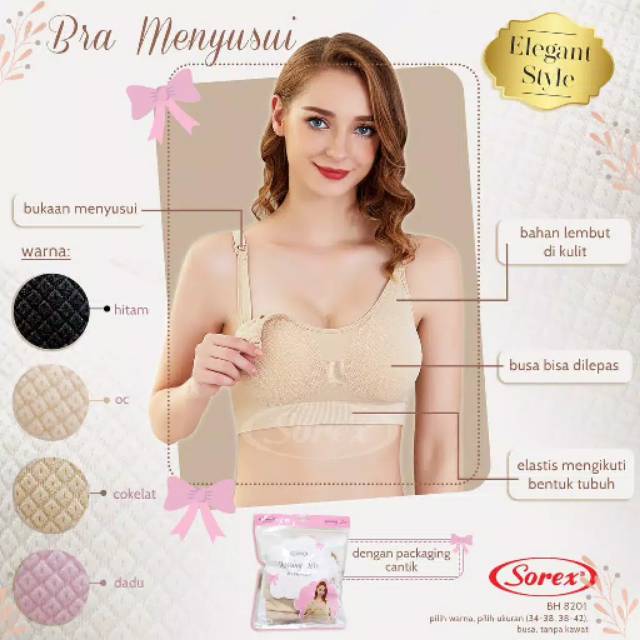 Bh Bra Menyusui Busui Seamless Premium Tanpa kawat Sorex 8201