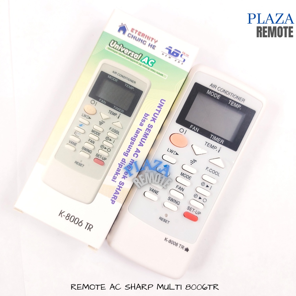 REMOTE AC SHARP PLASMACLUSTER MULTIFUNGSI TANPA SETTING