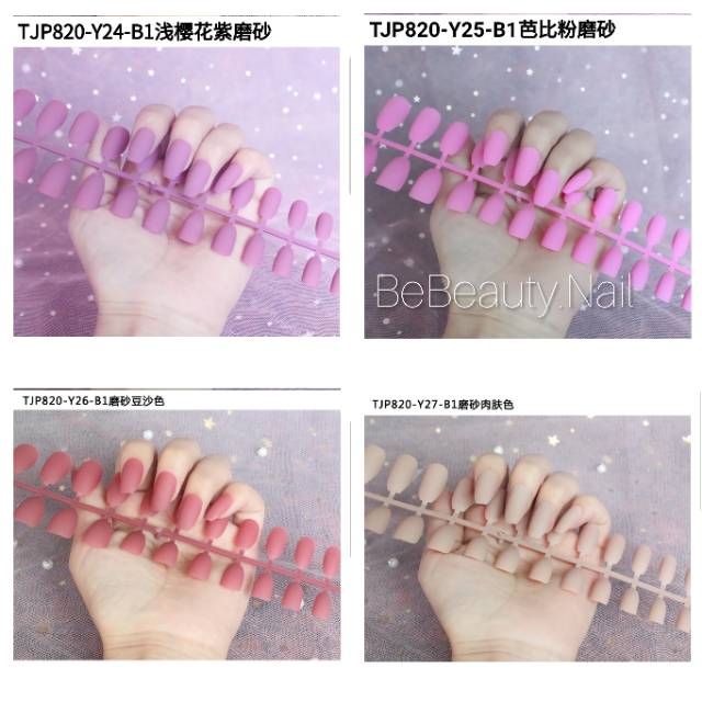 Kuku palau Matte coffin Balerina kuku palsu satin 24pc + lem