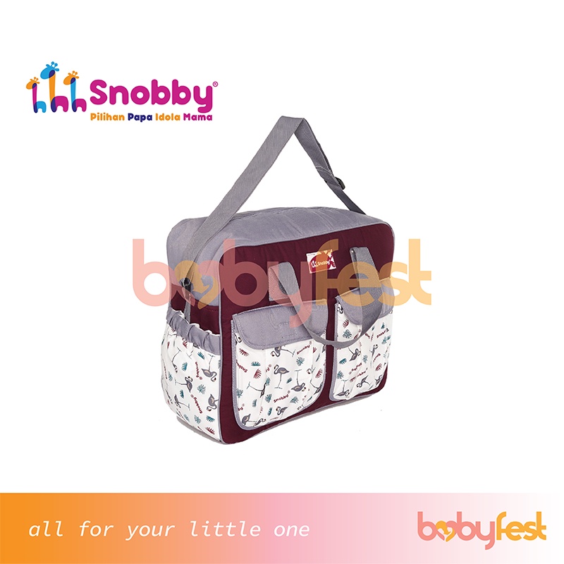 Snobby Tas Bayi Besar Flamingo Series Aplikasi Saku Print TPT5273