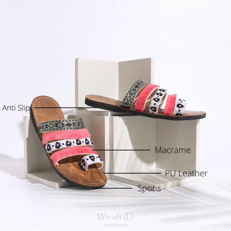 Wcraft.id Macrame Women Sandal Pink