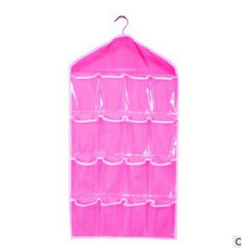 Pouch Hanging Organizer 16 Sekat Korean Set Tempat Celana Dalam Gantung