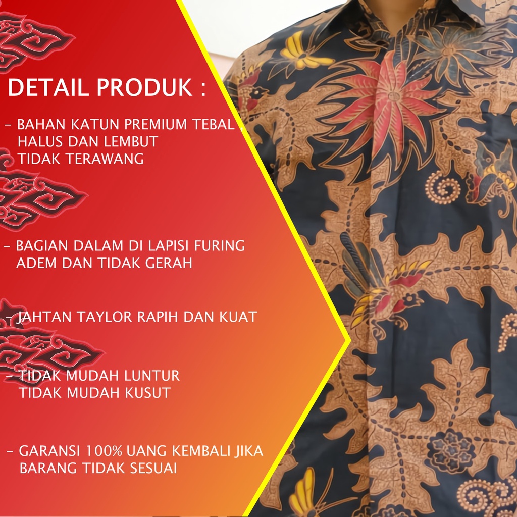 KEMEJA BATIK PRIA LENGAN PANJANG PREMIUM REGULAR MODERN BATIK ALUNA PCW 063