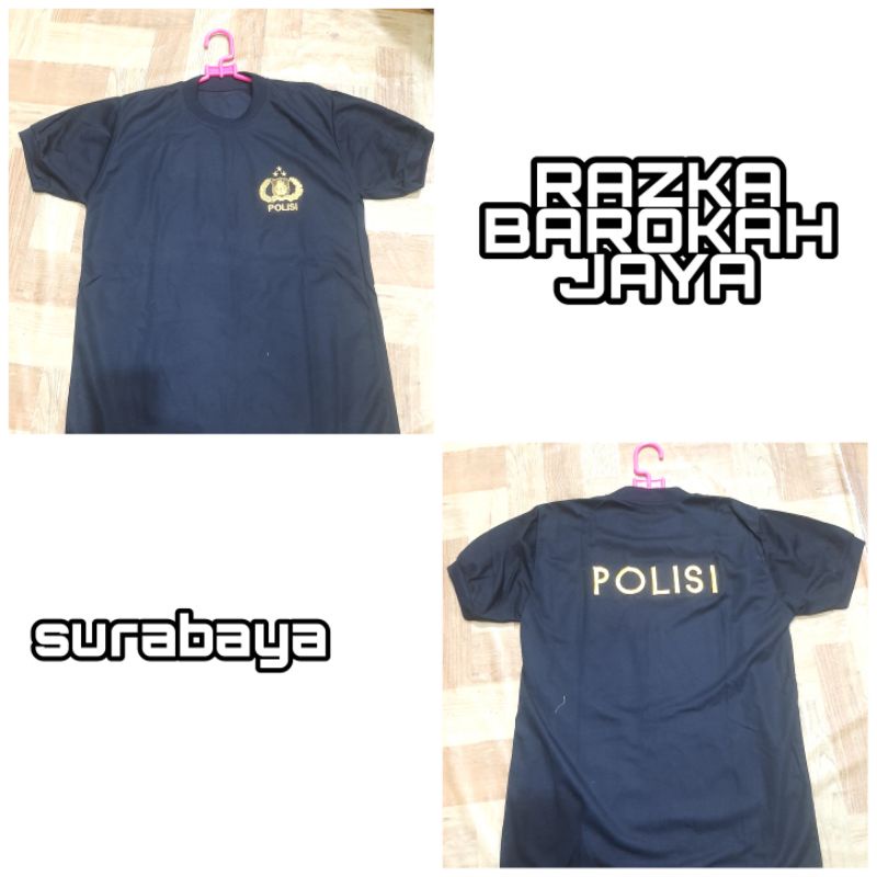 KAOS POLISI HITAM BORDIR