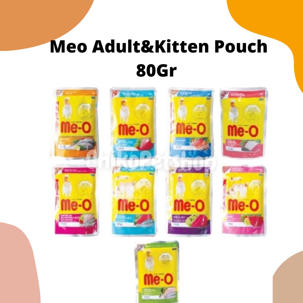 Makanan Kucing Me-O Pouch Wet Food Kitten Dan Adult 80gr | Meo Pouch 80 gr