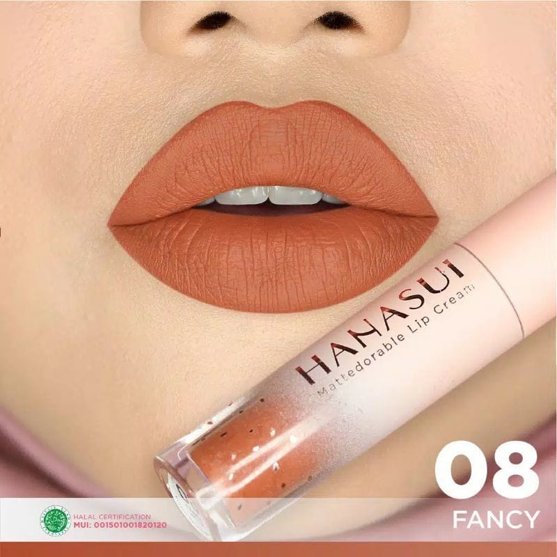 najmia Hanasui Mattedorable BOBA Lip Cream bibir blush on lip and cheek lipstik matte hanasui Boba-08 fancy
