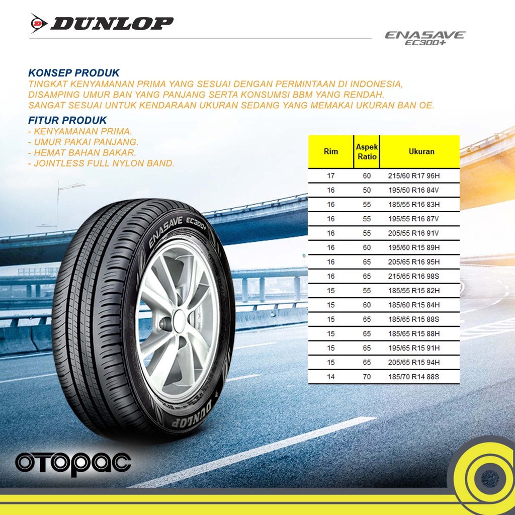 Ban mobil Dunlop Enasave EC 300+ 185/70 R14