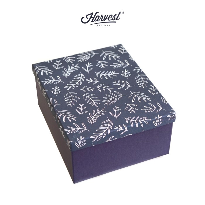 

Kotak Kado / Box Motif Harvest Glam Vibes - Navy Leaves
