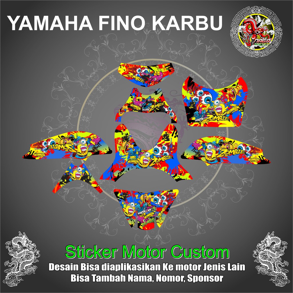 DECAL STICKER YAMAHA FINO KARBU ZOMBIE MINION