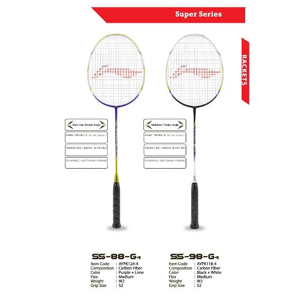 Raket Badminton LINING - SS 88 / 98 G4 BO1015 CN BAT