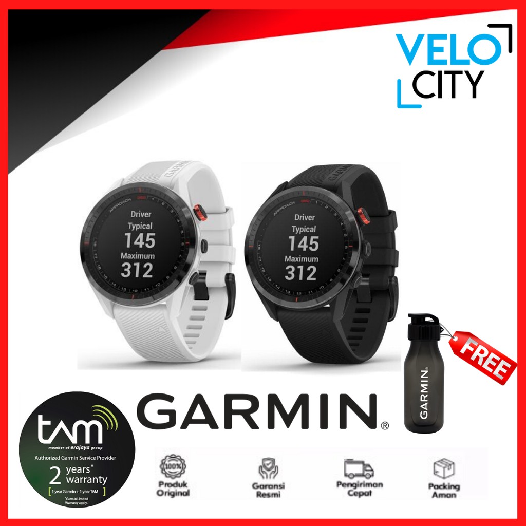 Garmin Approach S62 Black Ceramic  White Garansi Resmi TAM 2 Tahun