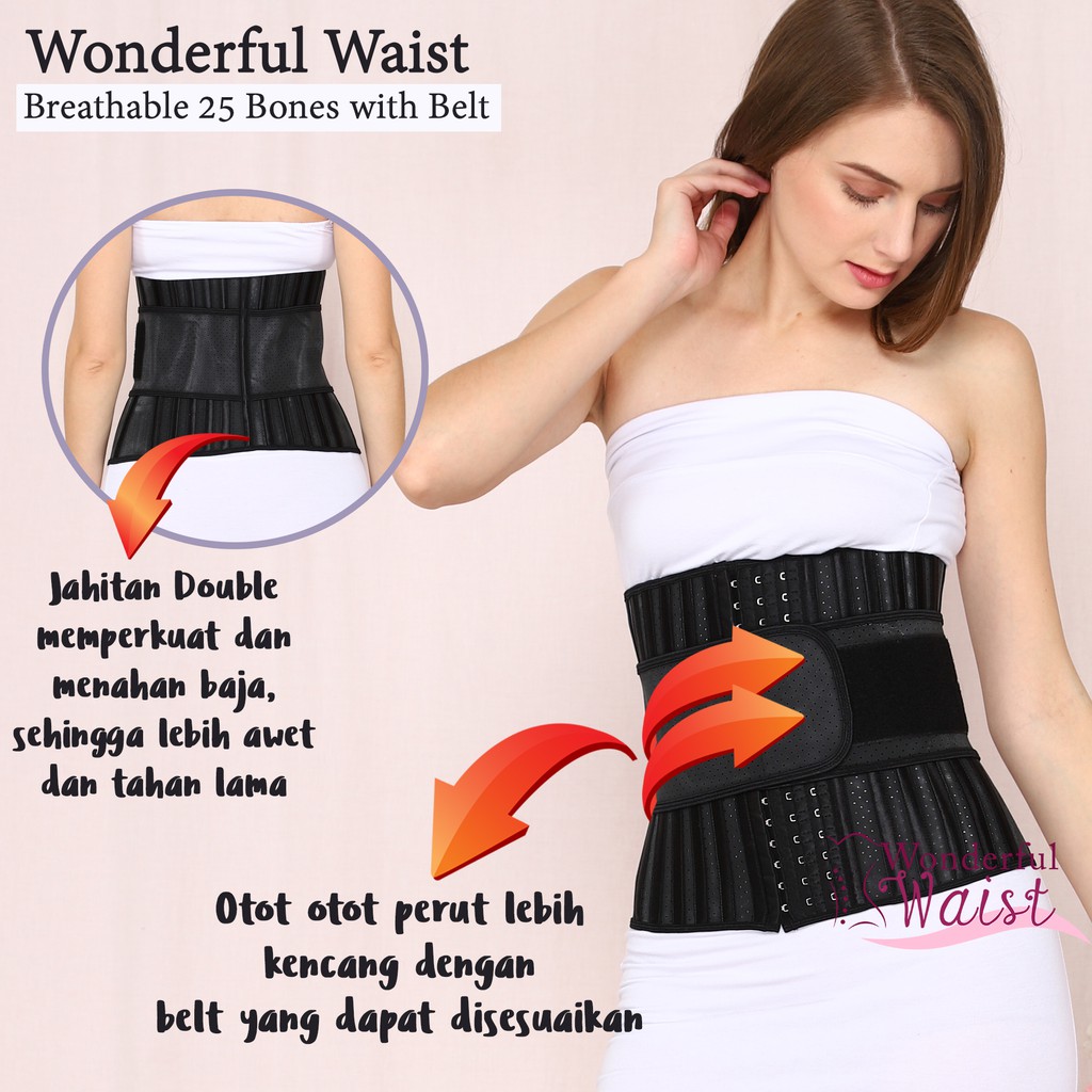 25 breathable Belt steel bones waist trainer / korset perut / korset pinggang / korset pelangsing