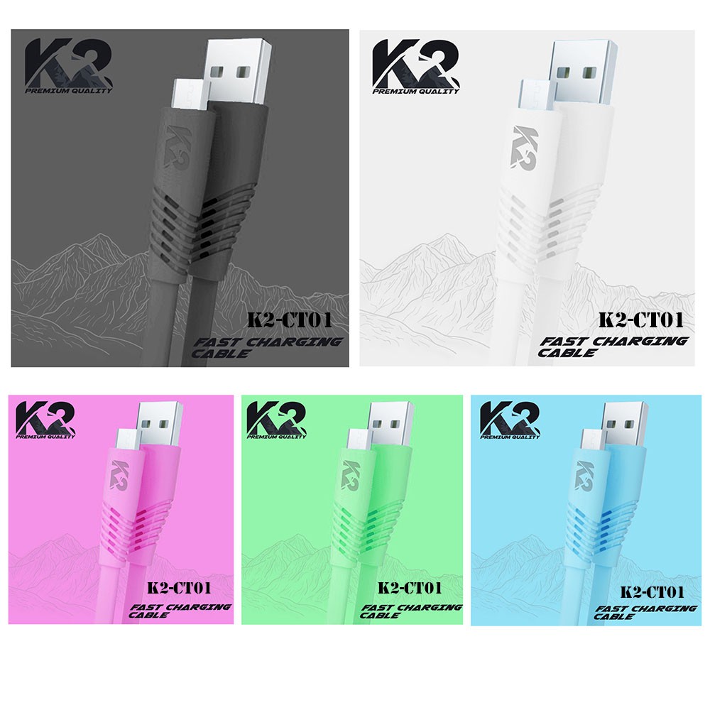 Kabel Data TOPLES MICRO USB / TIPE C K2 PREMIUM QUALITY Fast Charging V8 2.4AMPERE [fs]