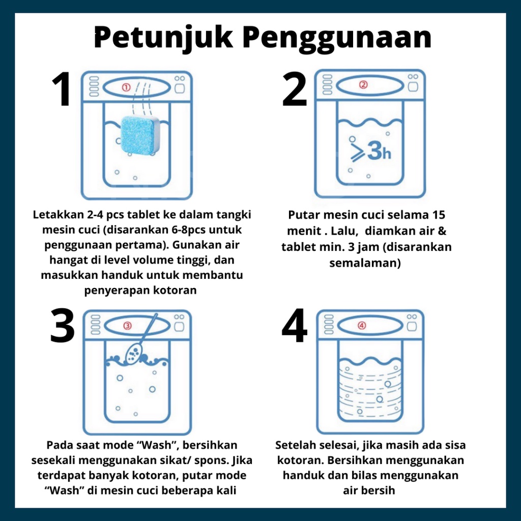 TGI - TABLET PEMBERSIH MESIN CUCI / DEEP CLEANING WASHING / TABLET PEMBERSIH PENGHILANG BAU