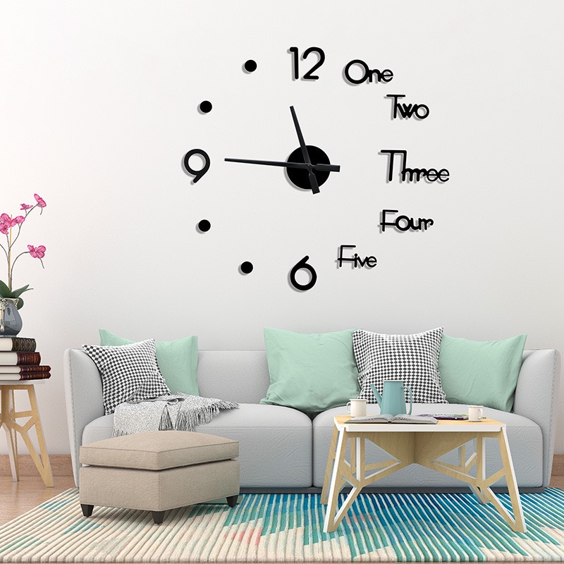 [EIKE] Jam Dinding Tempel DIY Analog 3D Giant Modern Clock / Jam Dinding Angka 3D / Jam Modern Dinding