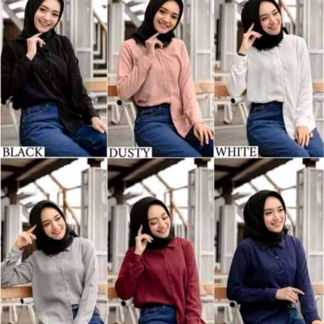 KEMEJA WANITA TOP BASIC POLOS/KEMEJA POLOS