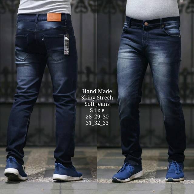 Celana Jeans Pria Putih Polos Whisker Thin Brown (29-34) Acid Wash Premium