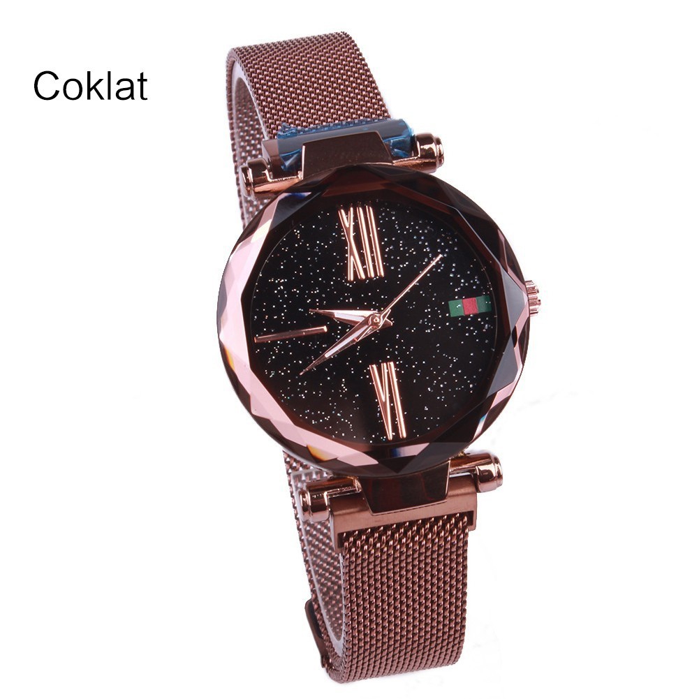 ♥COD♥ JAM TANGAN WANITA JAM MAGNET RANTAI JAM TANGAN ANALOG IMPORT JAM JAM TANGAN MURAH CEWEK W07-G-Kopi