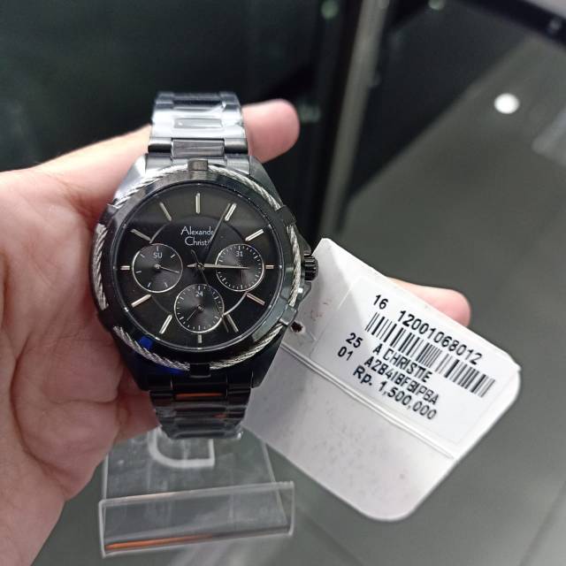 JAM TANGAN WANITA ALEXANDRE CHRISTIE 2841 AC2841 FULL BLACK