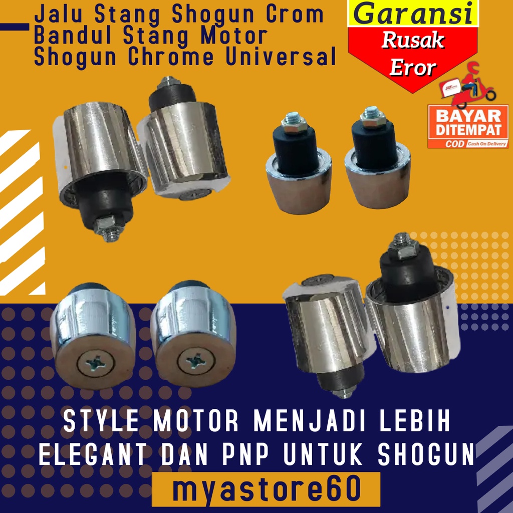 Jalu Stang Setang Shogun Crom Crome Bandul Ujung Stang Pinggir Setang Motor Shogun Chrome Chrom Universal PNP Semua Motor