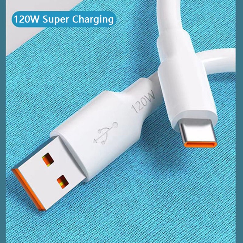 Vaorlo 6A 120W Kabel Charger USB Tipe C Tebal 6MM Panjang 1M 1.5M 2M Untuk Xiaomi Huawei