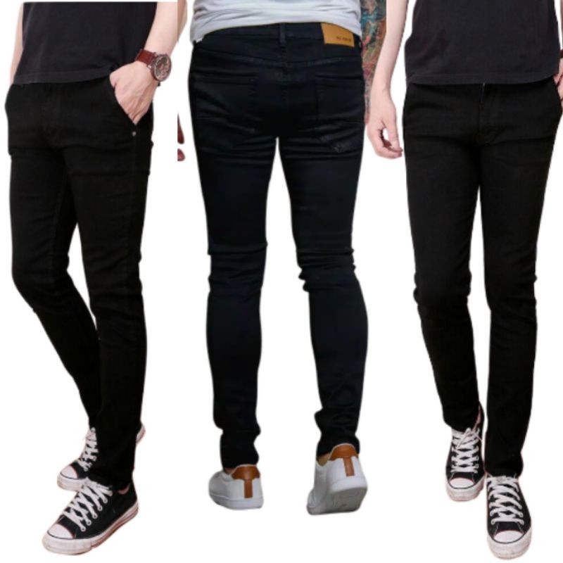 Celana Panjang Pensil Pria Jeans Pensil Hitam Chino Ankle Pants Premium Hitam
