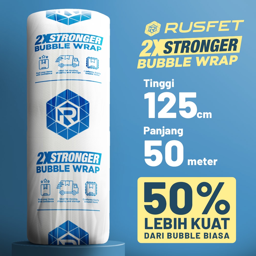 

HJK Plastik Bubble Wrap 50Meter Bubblewrap RUSFET DKM PLUS PREMIUM EKONOMIS / ROLL