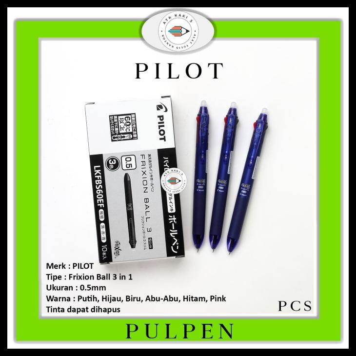 

PENA PILOT FRIXION 3 IN 1 0.5MM WARNA WARNI BISA DI HAPUS [ 1 BUAH ] KODE 527