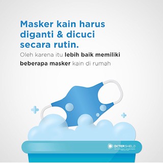 EXTERSHIELD MASKER KAIN 100% KATUN NON MEDIS 3 PLY PAKET UKURAN ANAK-ANAK