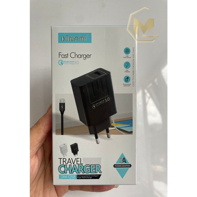 Q58 Charger DIINAMI Power 3A 18W Quick Charging TIPE C USB Fast Charging Port Smart Protection Garansi Resmi 1 Tahun MA2440