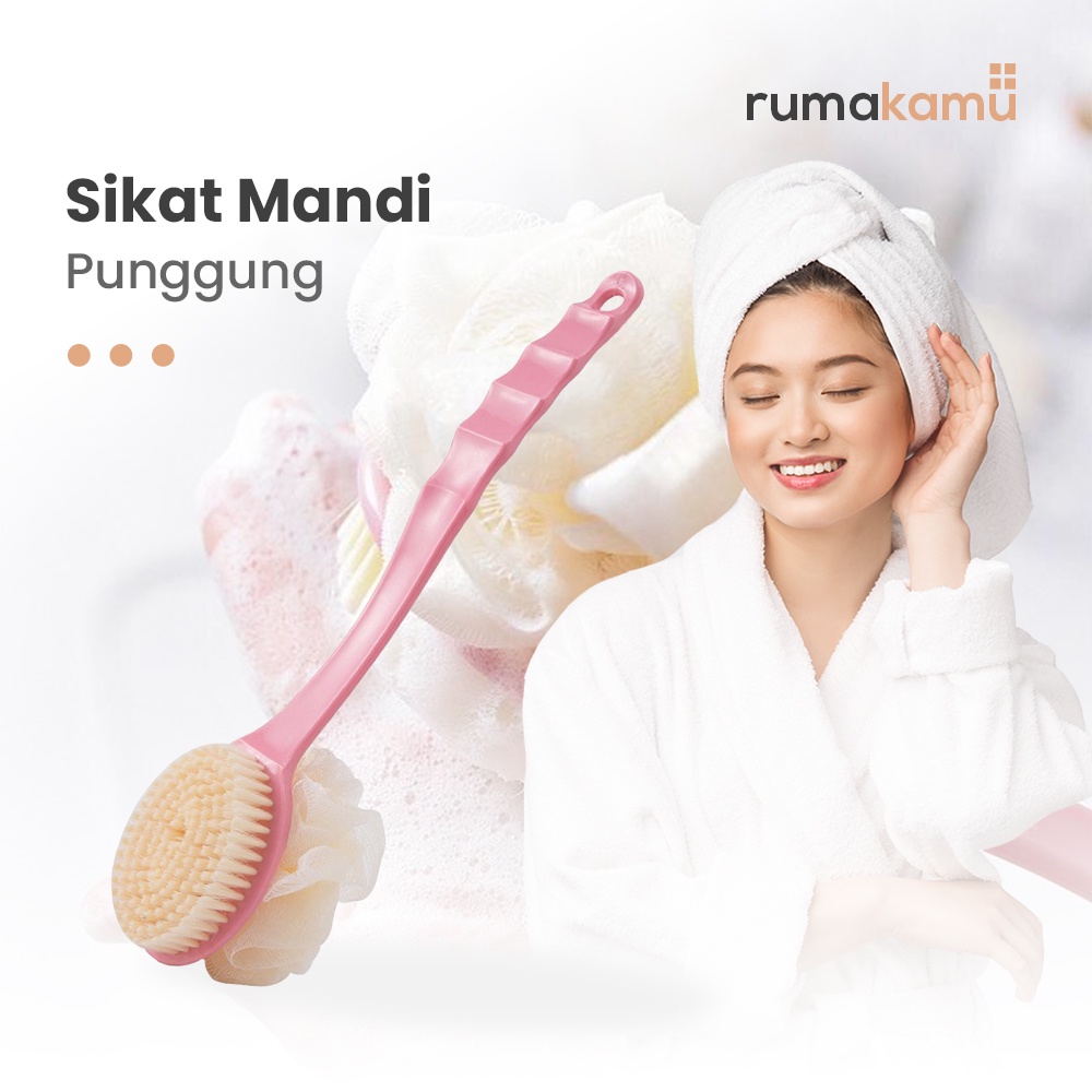 Sikat Mandi Punggung Dua Sisi Brush Lembut Shower Puff