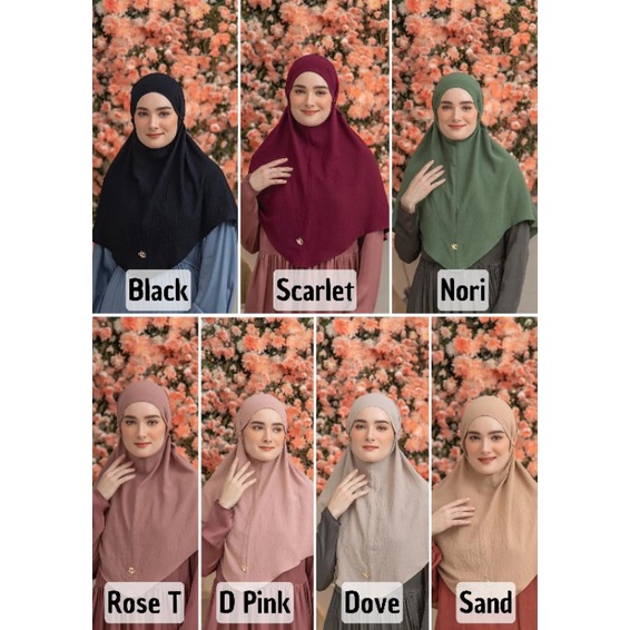 Aluna Bergo by Heavenlights : Black Scarlet Nori Rose Taupe Pink Dove Sand