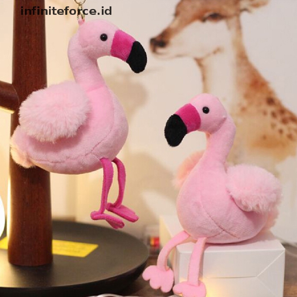 Gantungan Kunci Bentuk Flamingo Bahan Plush Untuk Tas