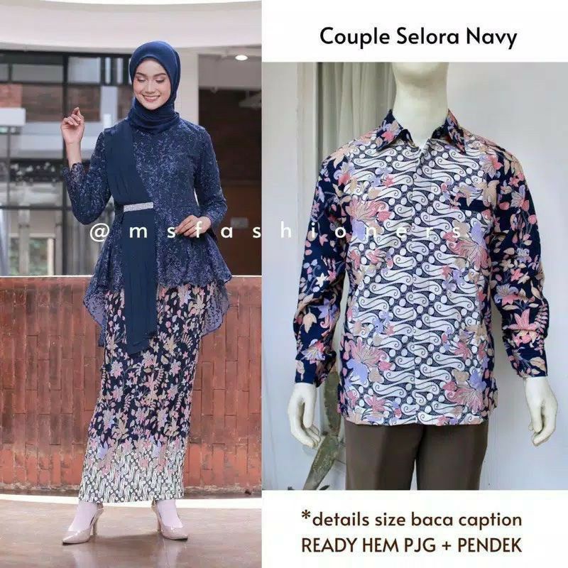 SETELAN COUPLE AURORA SELENDANG-KEBAYA COUPLE -KEBAYA PINGUIN SELENDANG COUPLE-KEBAYA PINGUIN