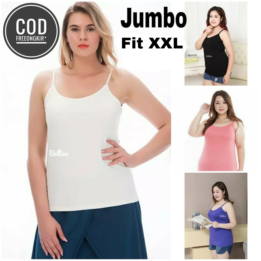 Tanktop Tali Wanita Jumbo Ld fit 120cm Fit XXL Super Soft Tank Top Jumbo Kaos Dalam Cewek Tengtop Tentop Tangtop Jumbo