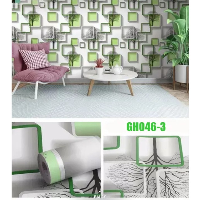 TERMURAH[BISA COD] Wallpaper Stiker Dinding New Motif Elegant High Premium Quality Size 45cm X 10M