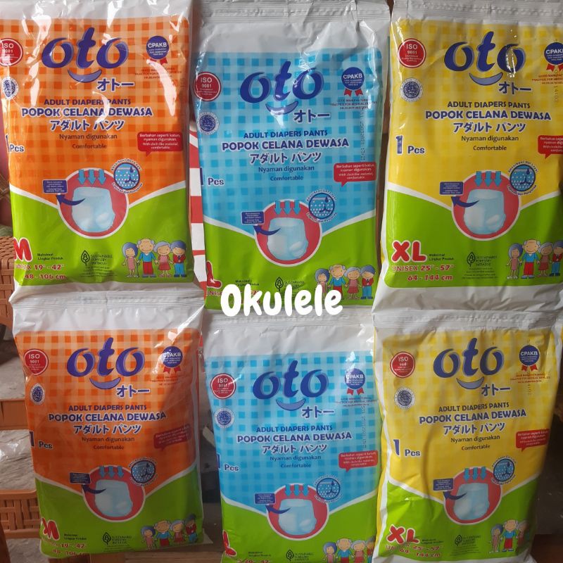 Popok Dewasa Celana Premium OTO Adult Diapers Sachet M, L, XL